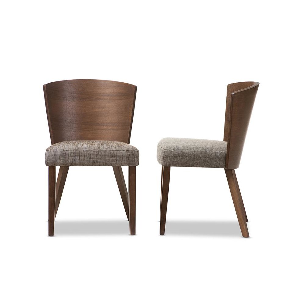 Baxton Studio Sparrow Brown and "Gravel" Wood Modern Dining Chair (Set of 2). Picture 3