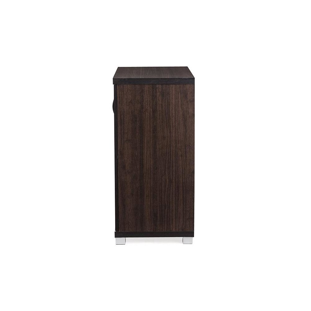 Dark Brown Sideboard Storage Cabinet with Glass Doors. Picture 2