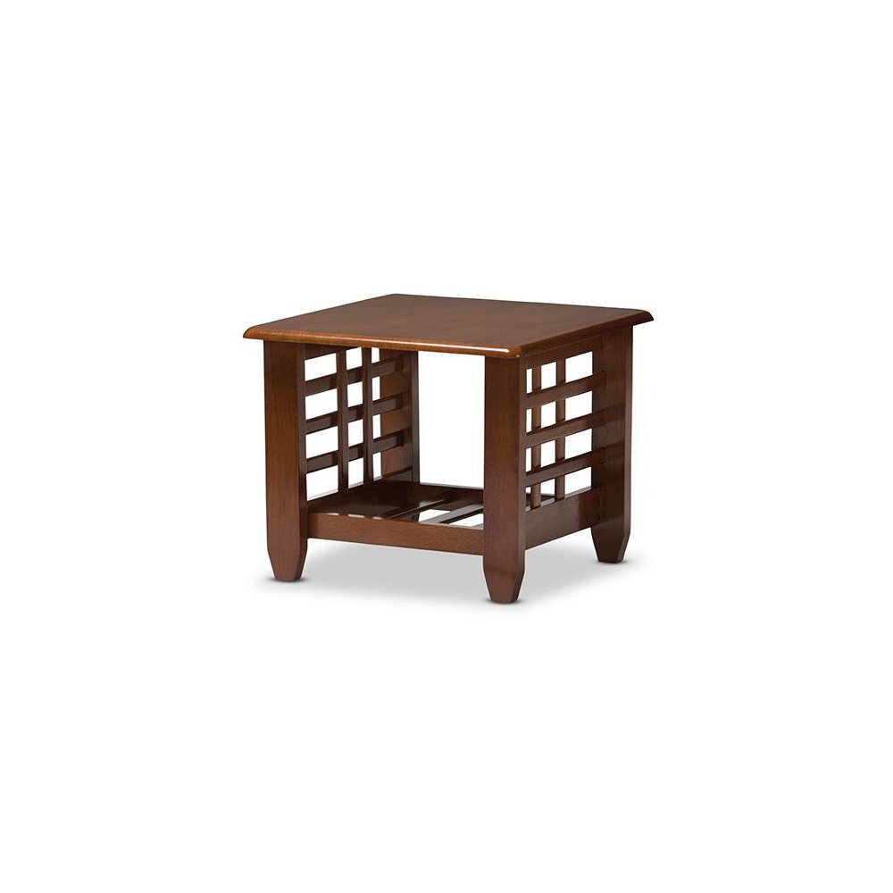 Cherry Finished Brown Wood Living Room Occasional End Table. Picture 2