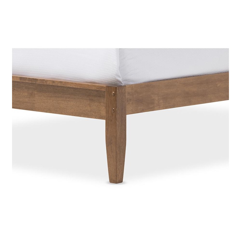 Solid Walnut Wood Window-Pane Style Full Size Platform Bed. Picture 4