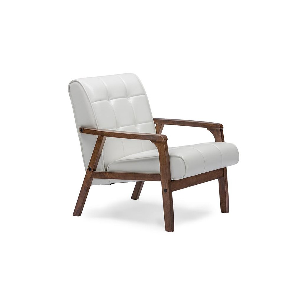 Baxton Studio Mid-Century Masterpieces Club Chair - White. Picture 6