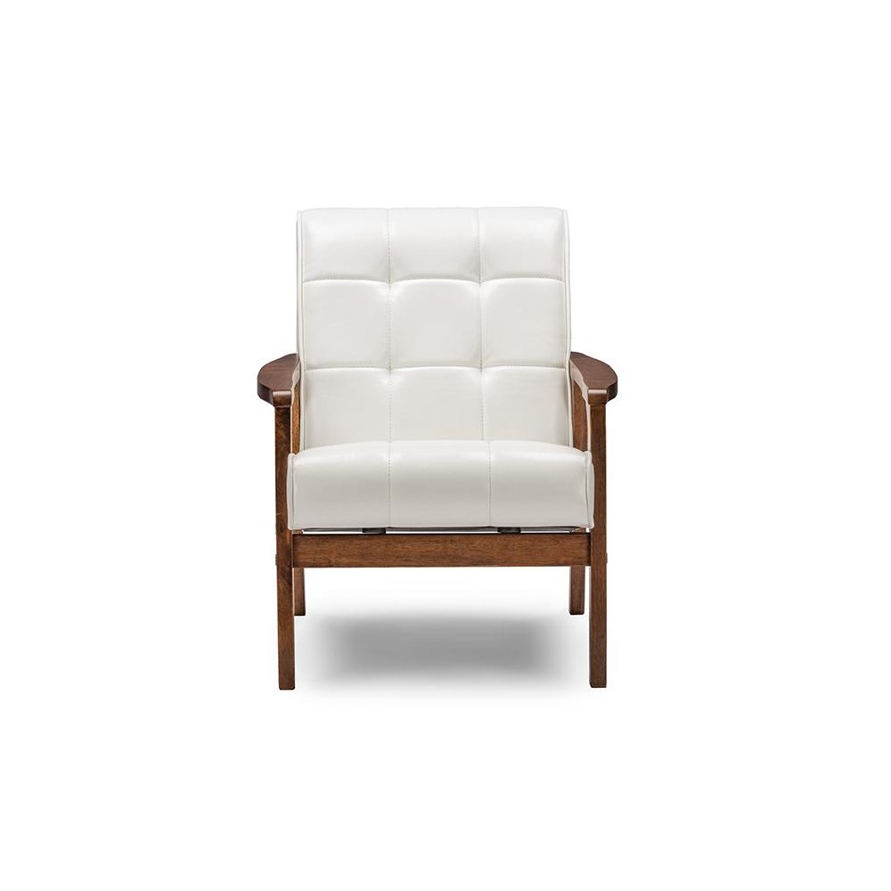 Baxton Studio Mid-Century Masterpieces Club Chair - White. Picture 1