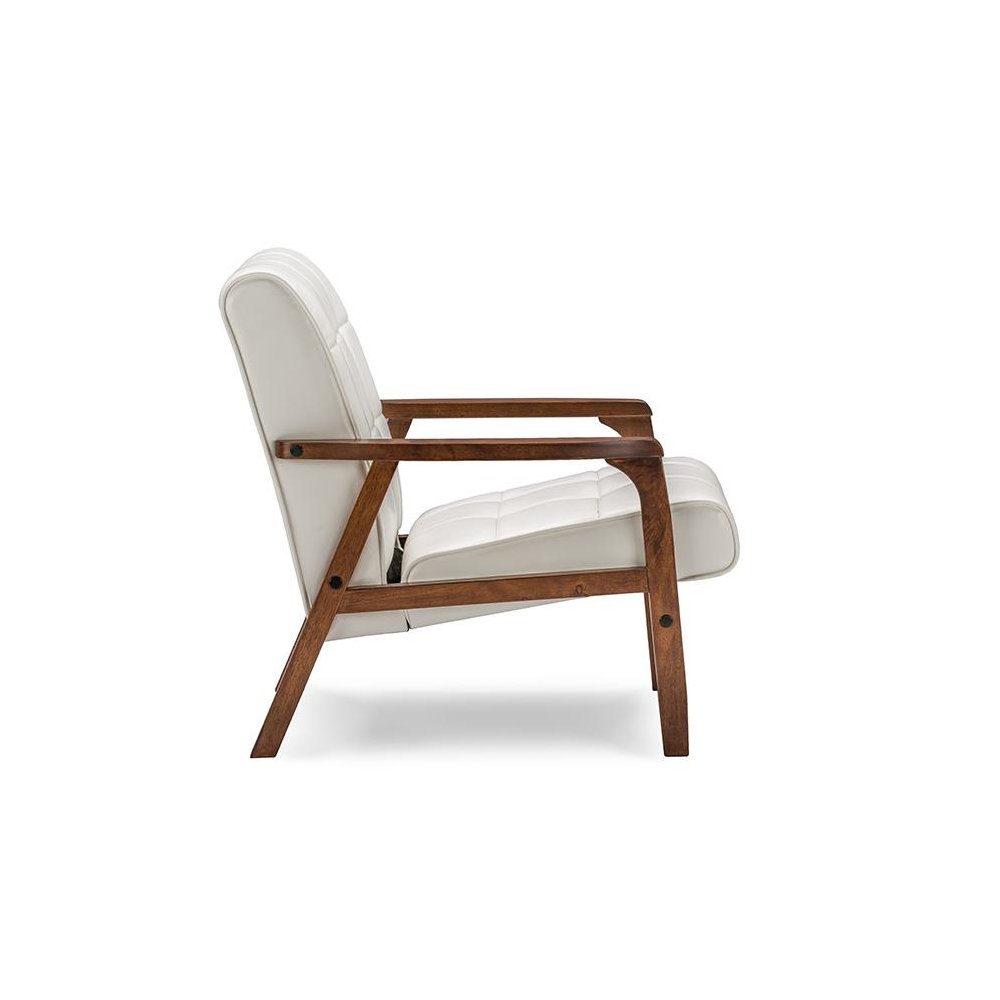Baxton Studio Mid-Century Masterpieces Club Chair - White. Picture 2