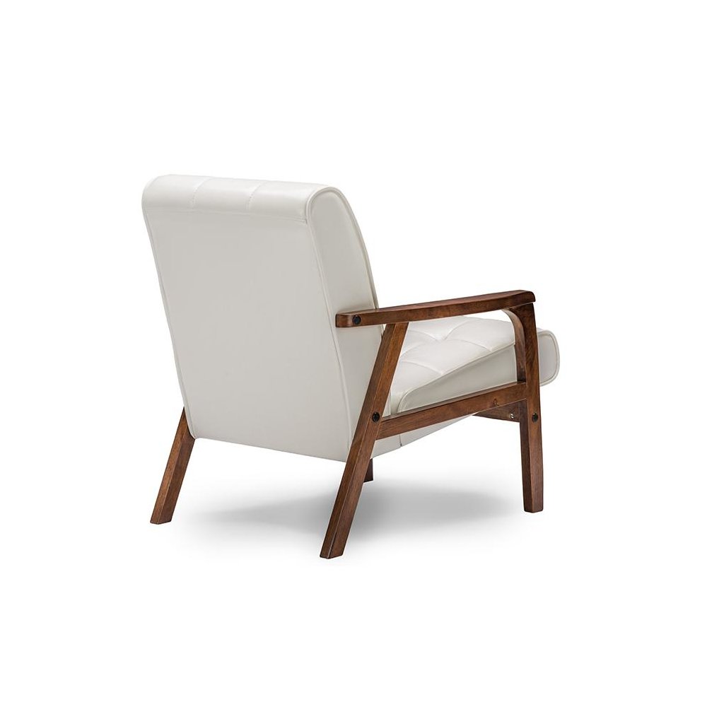 Baxton Studio Mid-Century Masterpieces Club Chair - White. Picture 3