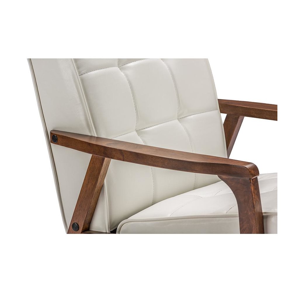 Baxton Studio Mid-Century Masterpieces Club Chair - White. Picture 4
