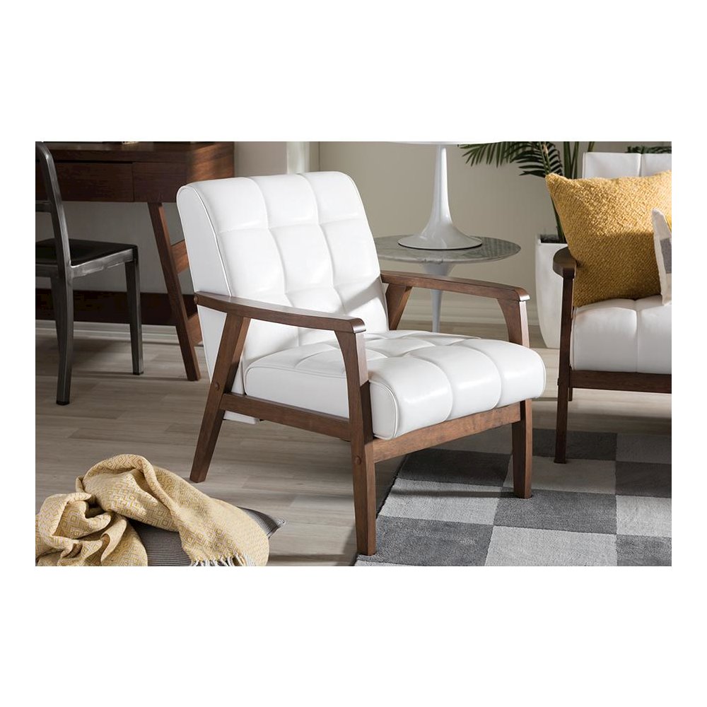 Baxton Studio Mid-Century Masterpieces Club Chair - White. Picture 5