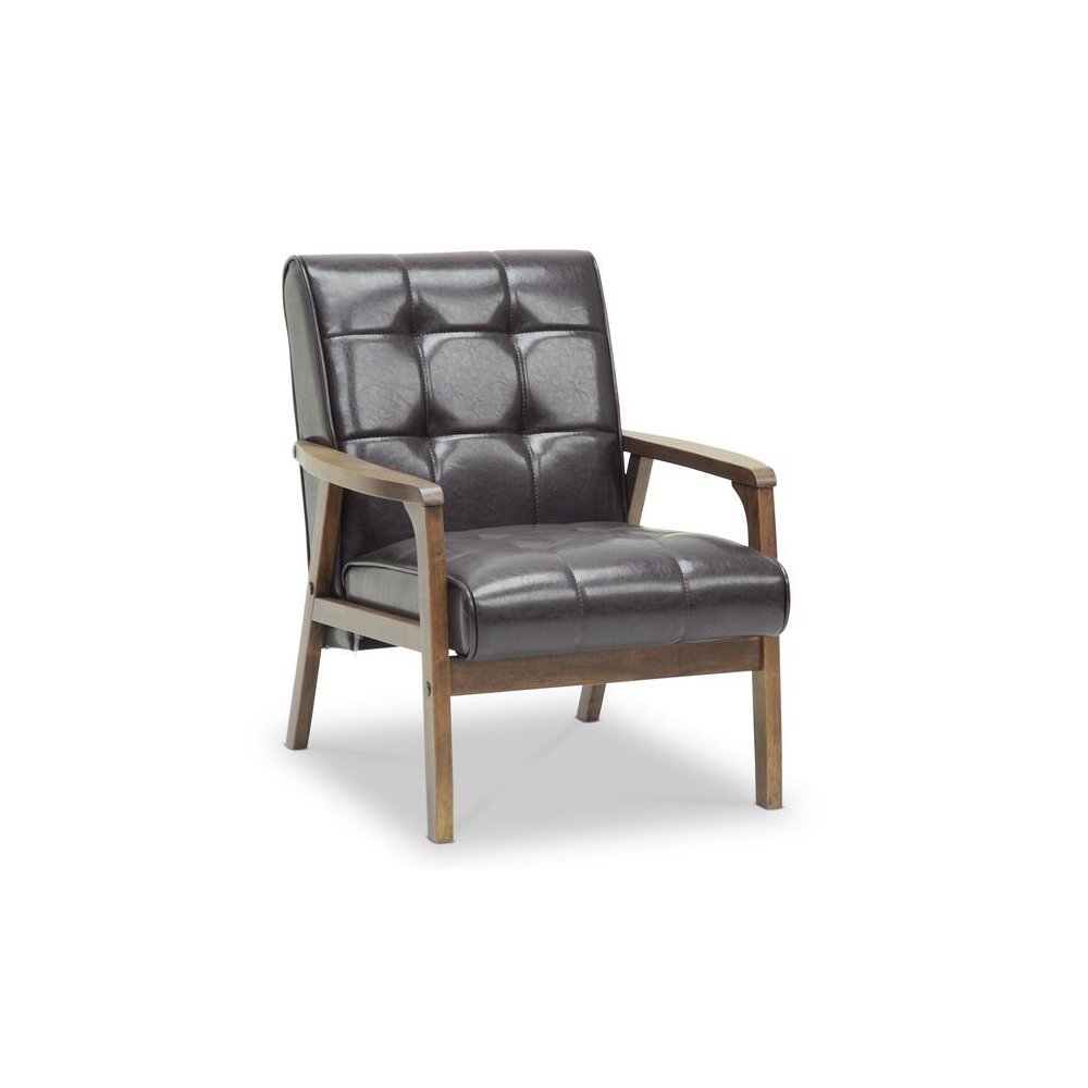 Baxton Studio Mid-Century Masterpieces Club Chair-Brown. Picture 5