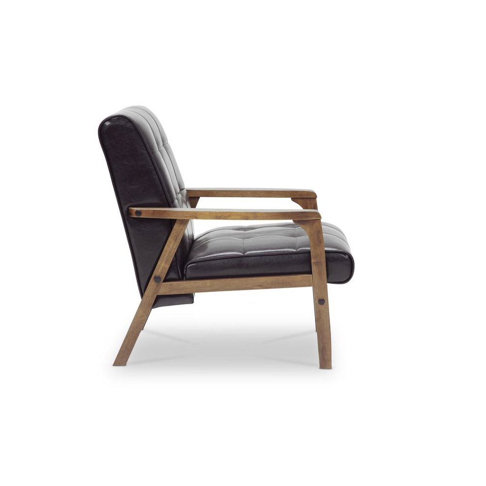 Baxton Studio Mid-Century Masterpieces Club Chair-Brown. Picture 1