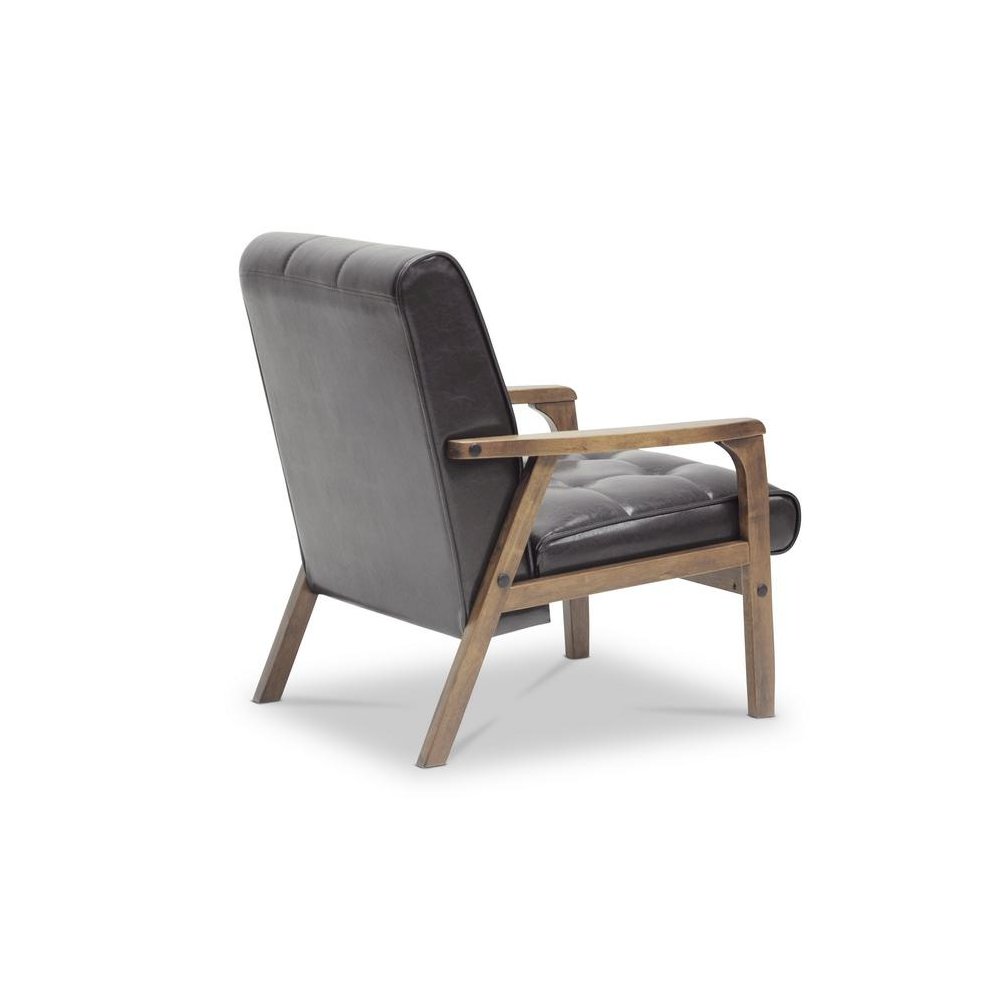 Baxton Studio Mid-Century Masterpieces Club Chair-Brown. Picture 2