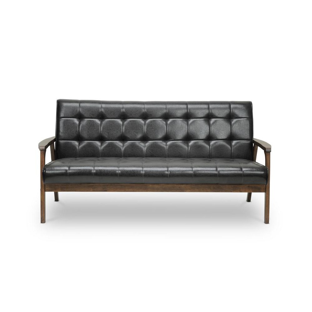 Baxton Studio Mid-Century Masterpieces Sofa-Brown. Picture 1