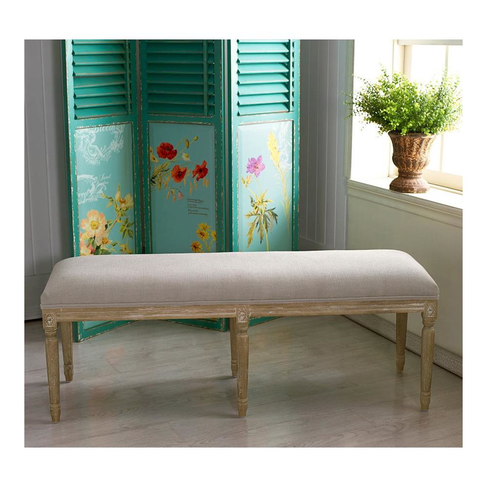 Baxton Studio Clairette Wood Traditional French Bench. Picture 3