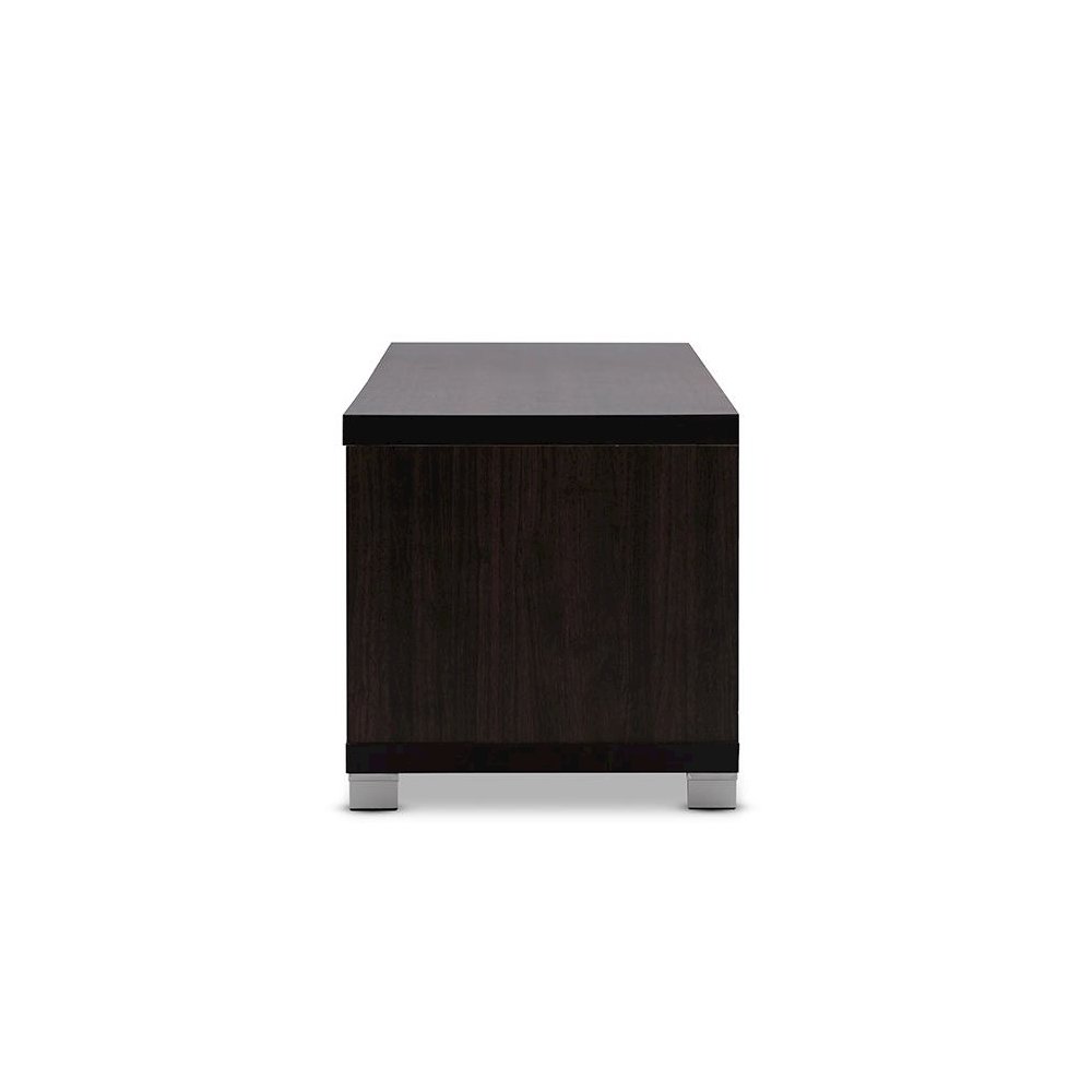 Beasley 70-Inch Dark Brown TV Cabinet with 2 Sliding Doors and Drawer. Picture 3