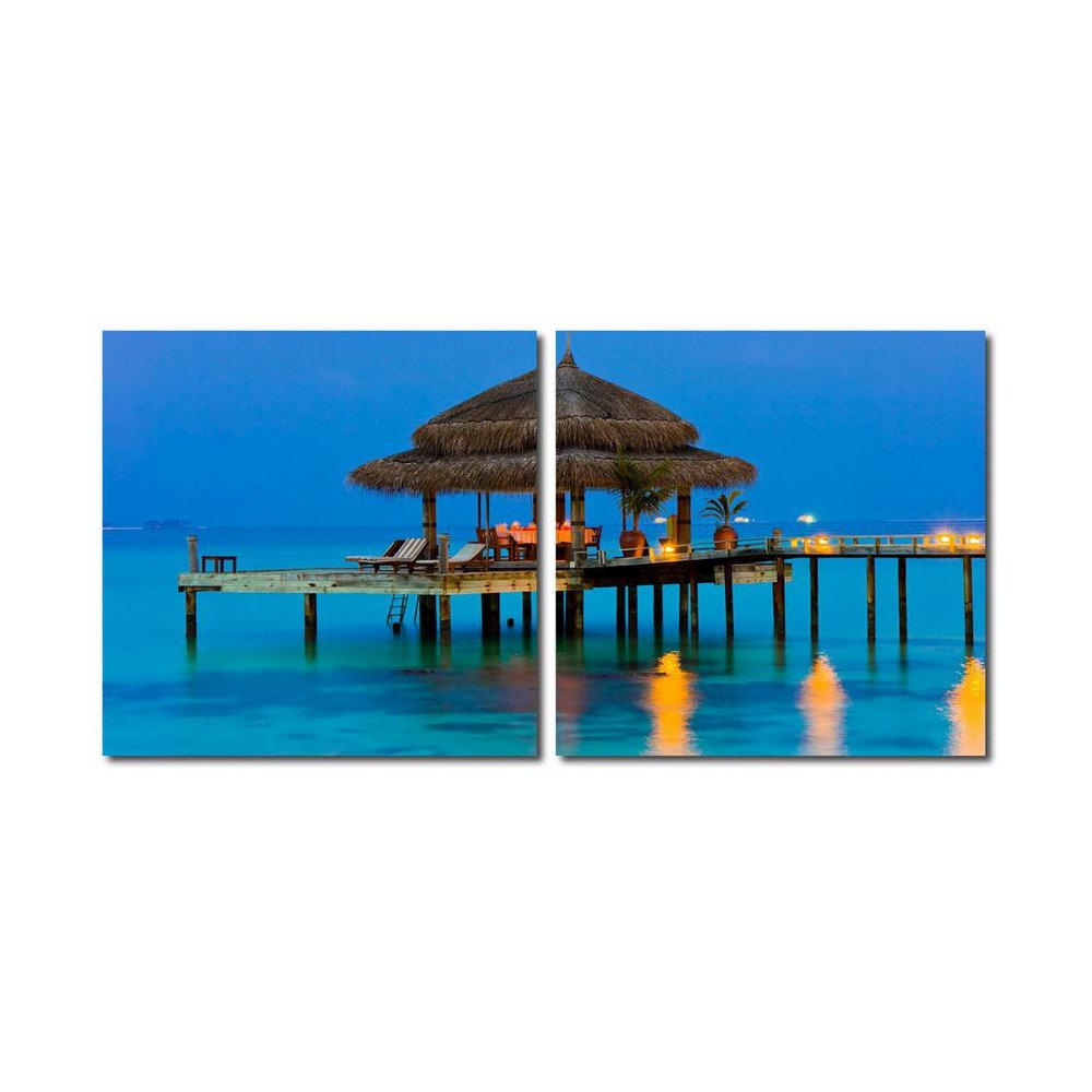 Dinner in the Tropics Mounted Photography Print Diptych Multi. Picture 1