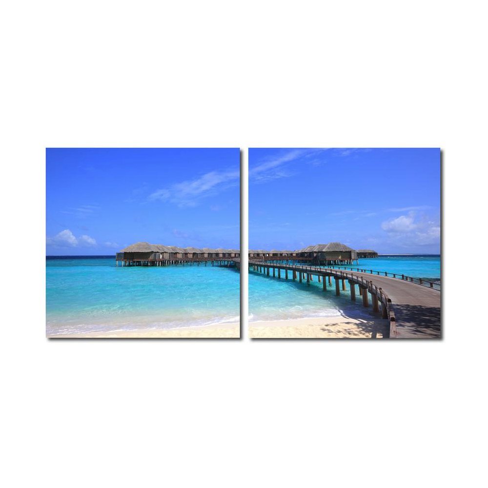 Bridge to Paradise Mounted Photography Print Diptych Multi. Picture 1
