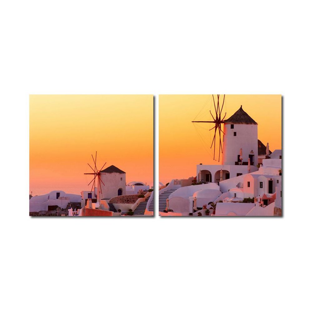 Grecian Crossroads Mounted Photography Print Diptych Multi. Picture 1