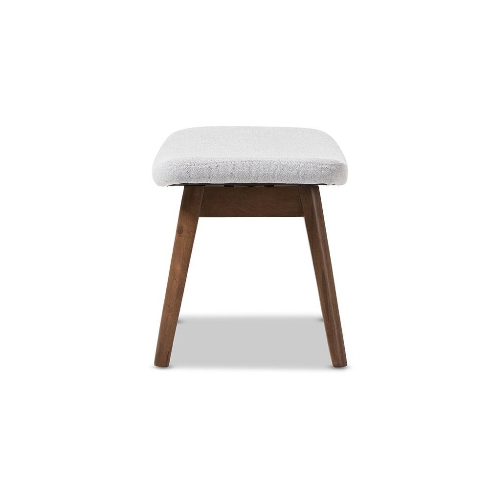 Baxton Studio Vera Mid-Century Modern Light Grey Fabric Upholstered Ottoman. Picture 3