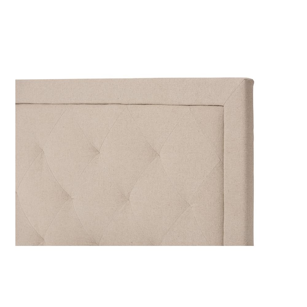Paris Modern and Contemporary Beige Linen Upholstered Twin Size Tufting Bed. Picture 3