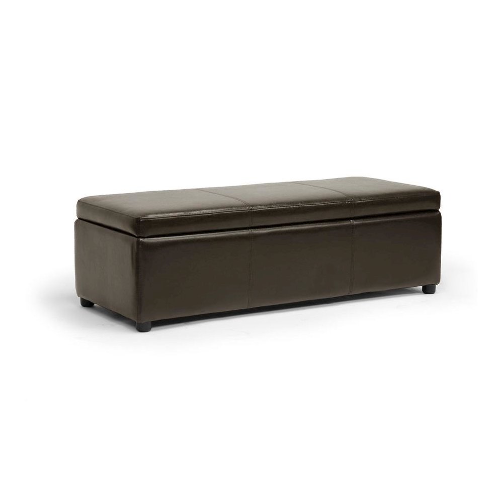 Baxton Studio Dennehy Dark Brown Modern Ottoman. Picture 5