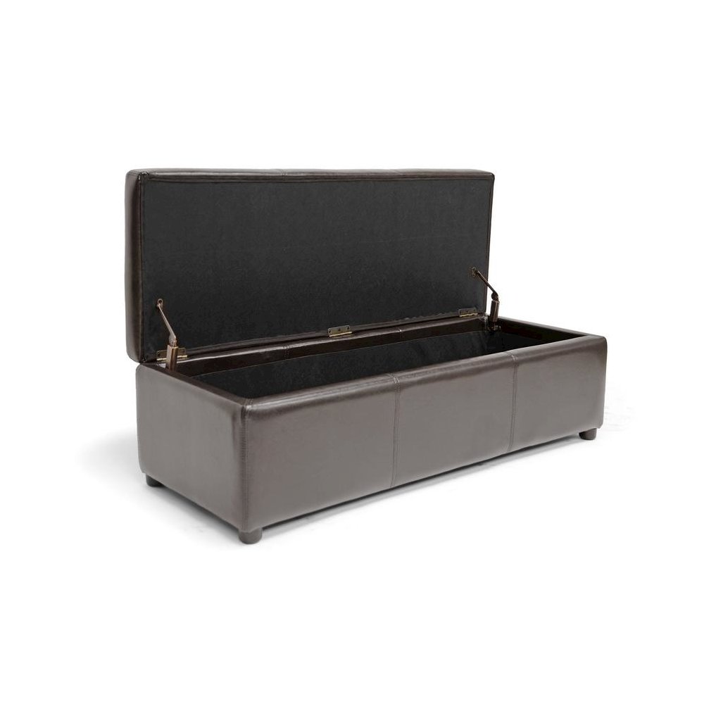 Baxton Studio Dennehy Dark Brown Modern Ottoman. Picture 2