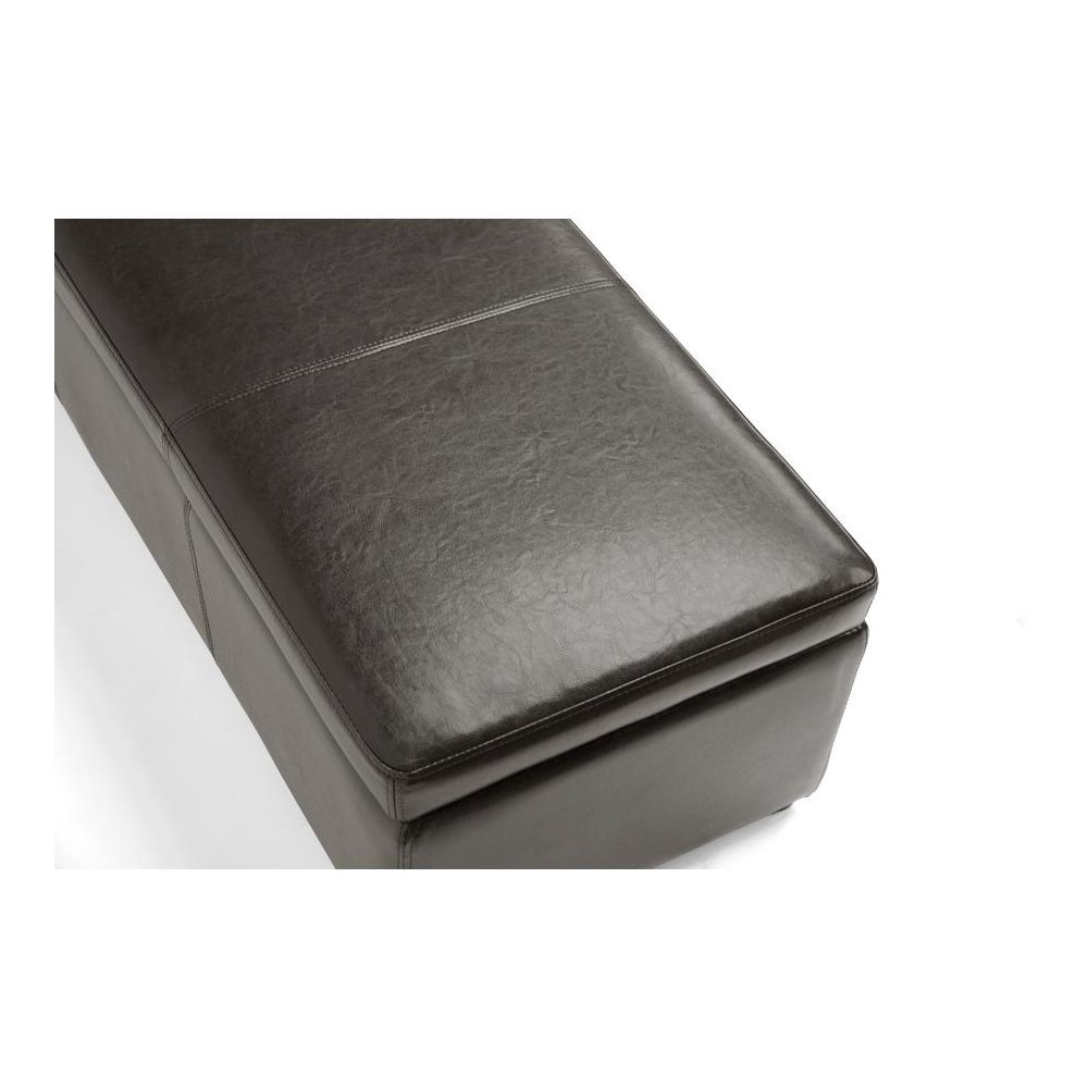 Baxton Studio Dennehy Dark Brown Modern Ottoman. Picture 3