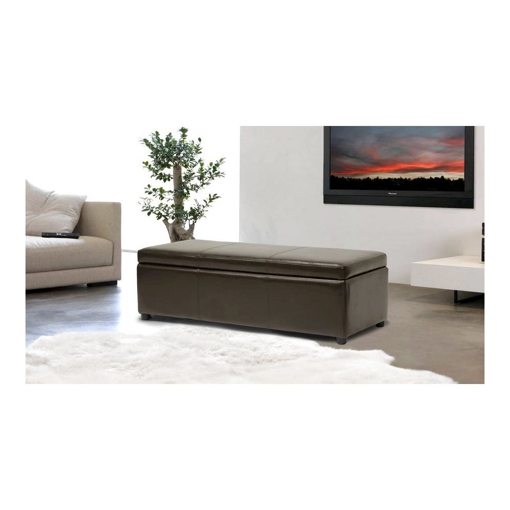 Baxton Studio Dennehy Dark Brown Modern Ottoman. Picture 4