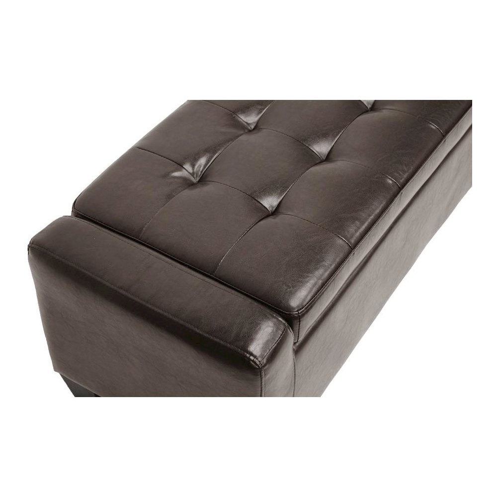 Baxton Studio Manchester Dark Brown Ottoman. Picture 3