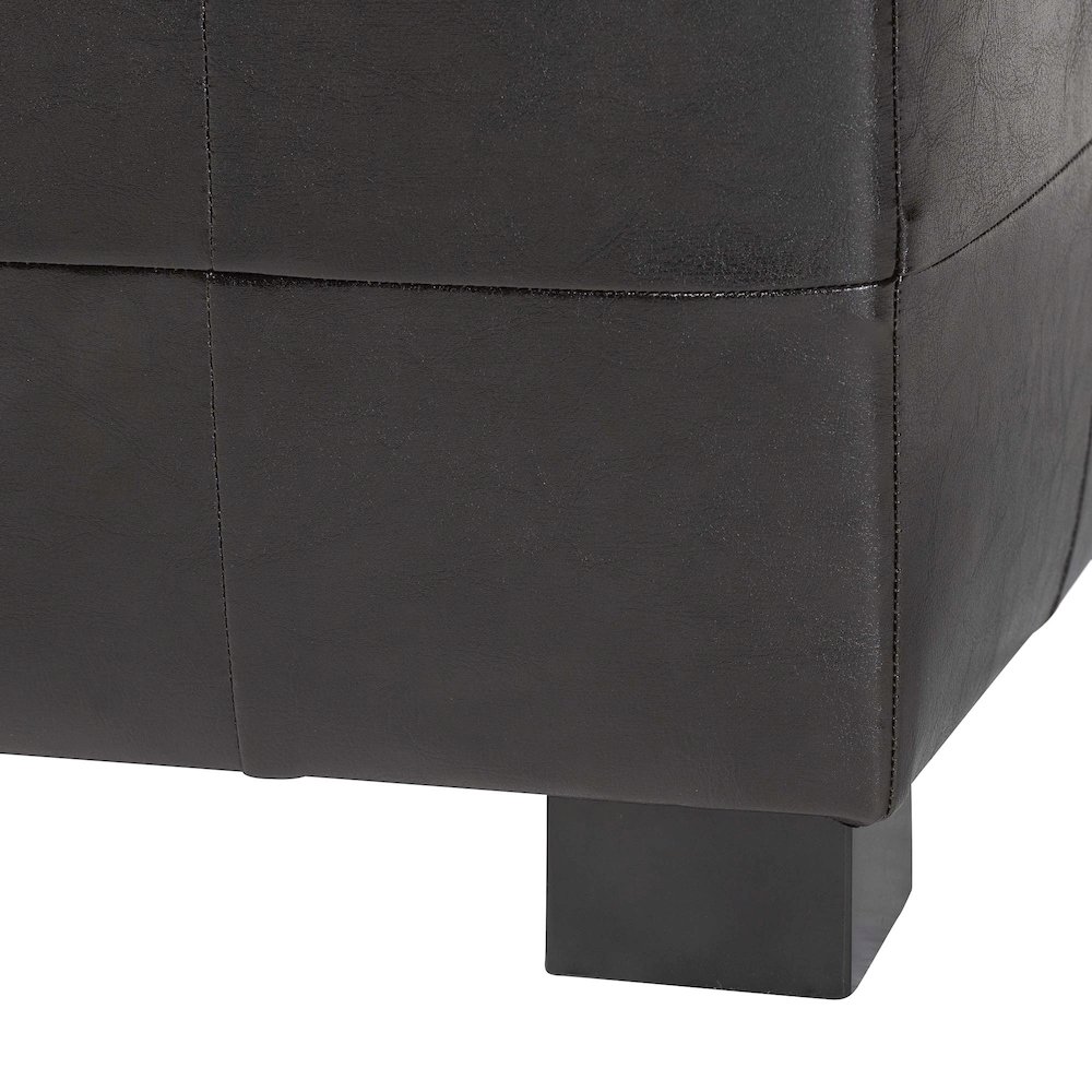Baxton Studio Dark Brown Faux Storage Bench Ottoman with Dimples. Picture 8
