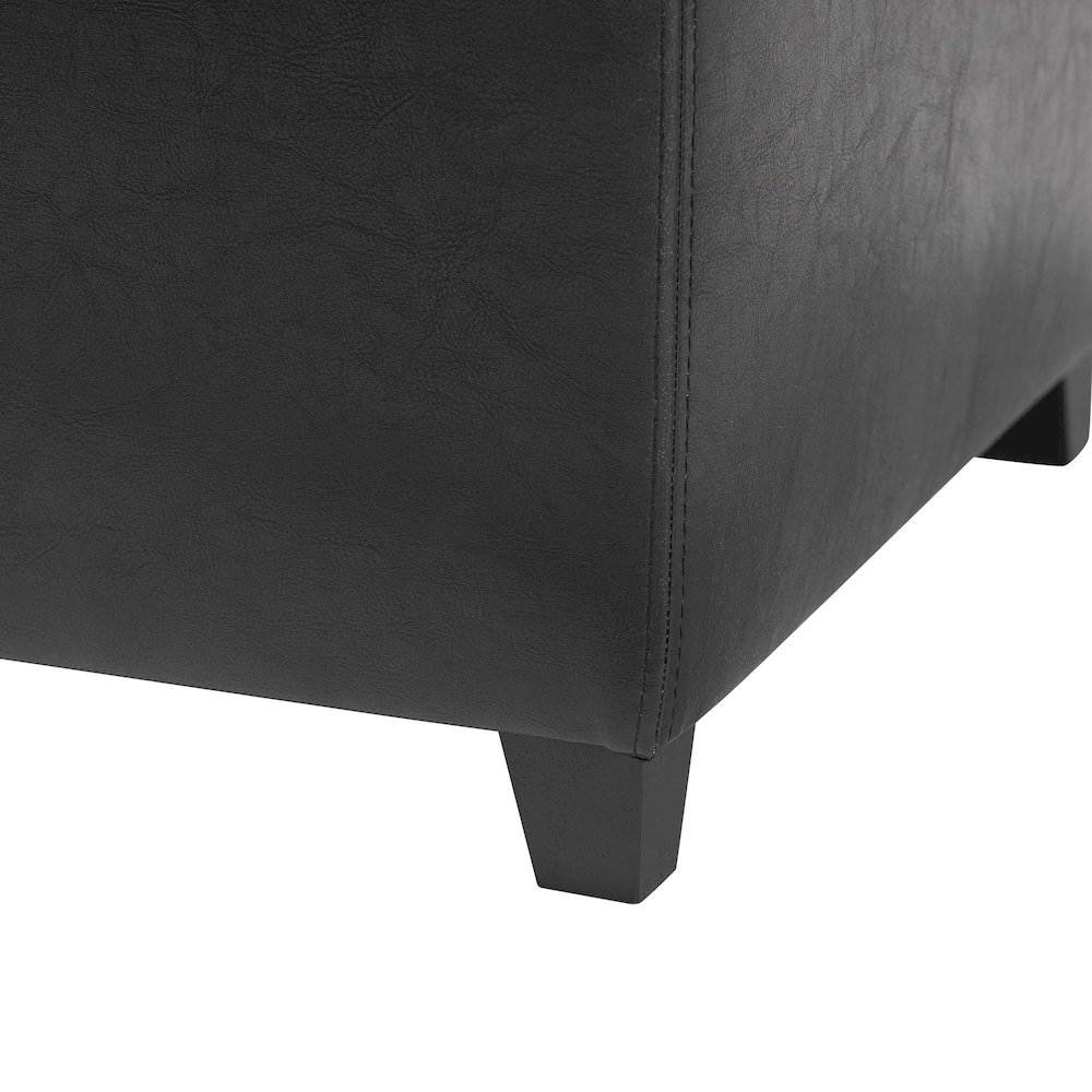 Baxton Studio Black Faux Leather Small Storage Cube Ottoman. Picture 6