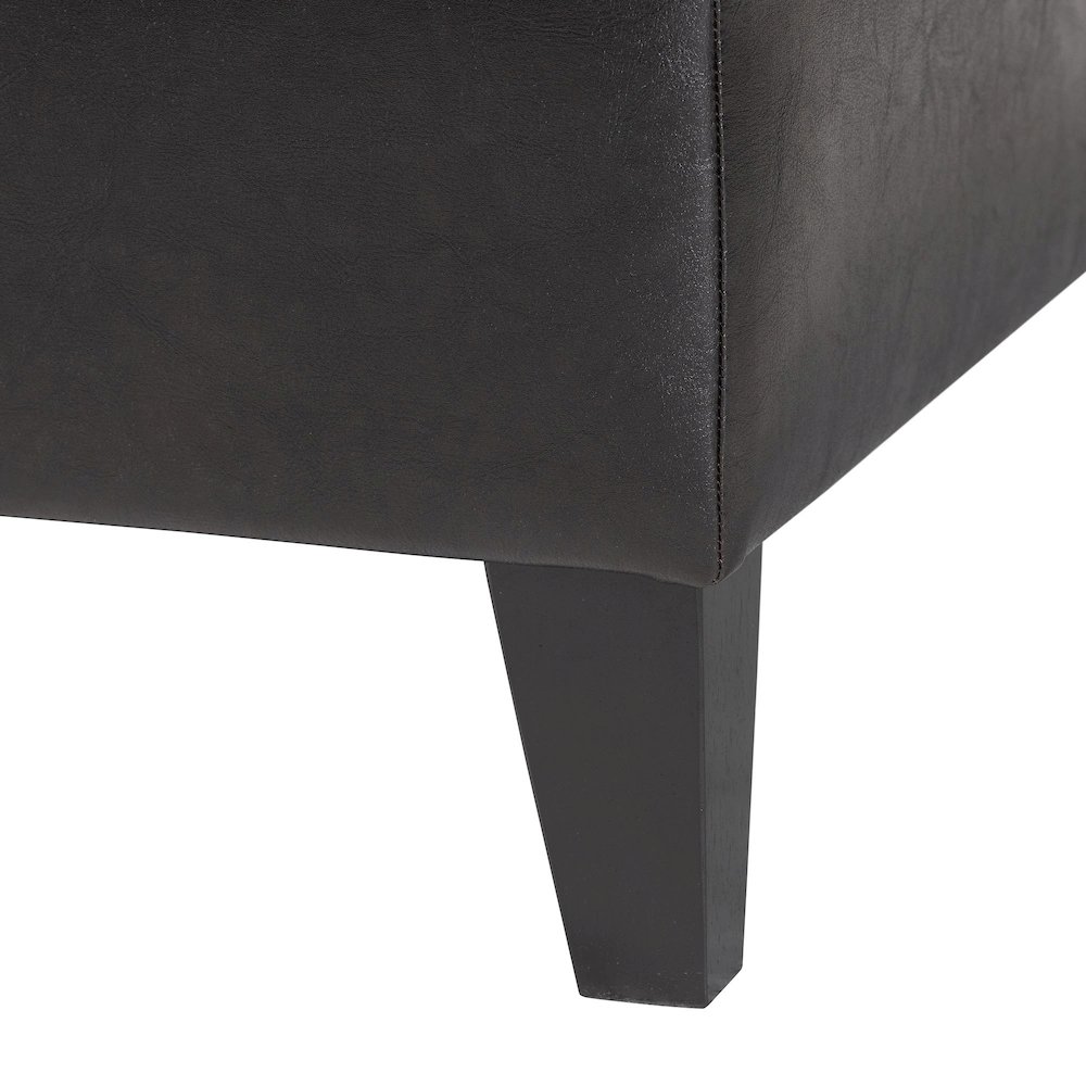 Baxton Studio Dark Brown Faux Leather Storage Cocktail Ottoman. Picture 8