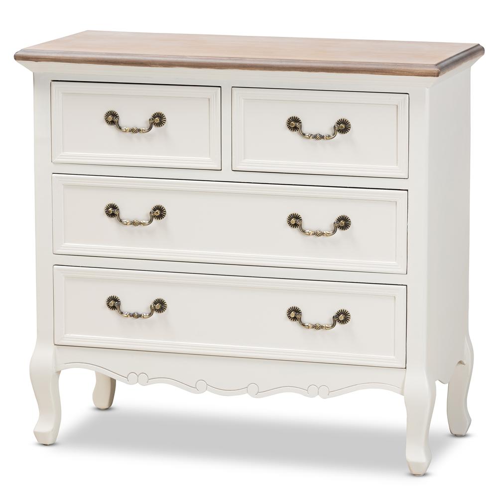 Oak Finished 4-Drawer Accent Storage Cabinet. Picture 1