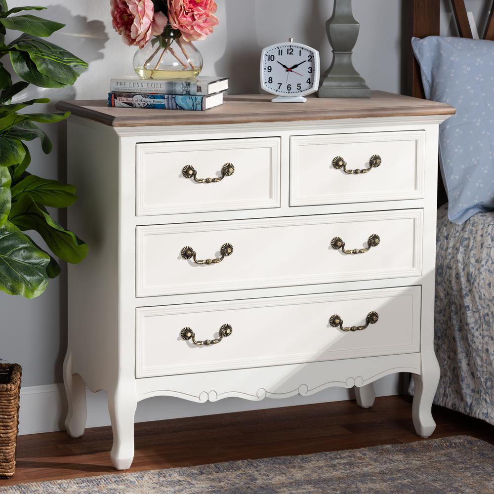 Oak Finished 4-Drawer Accent Storage Cabinet. Picture 10