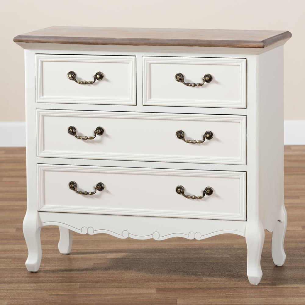 Oak Finished 4-Drawer Accent Storage Cabinet. Picture 9
