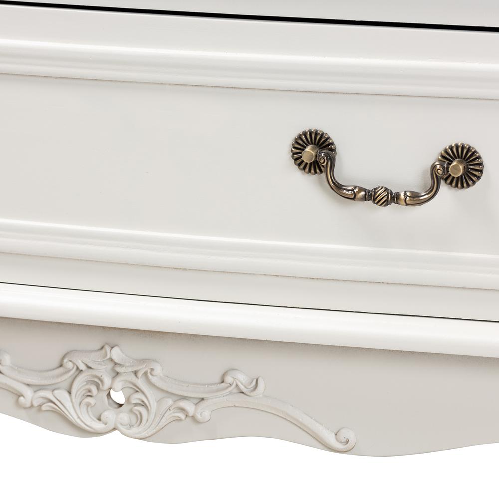 Country Provincial White-Finished 3-Drawer Wood Storage Cabinet. Picture 5