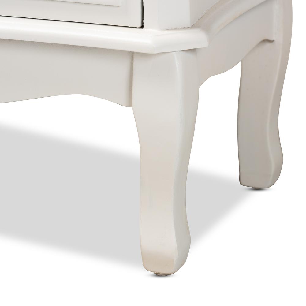 Country Provincial White-Finished 3-Drawer Wood Storage Cabinet. Picture 6