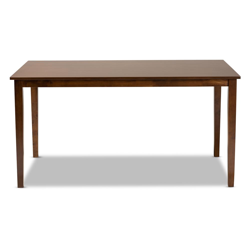 Walnut Brown Finished Rectangular Wood Dining Table. Picture 9
