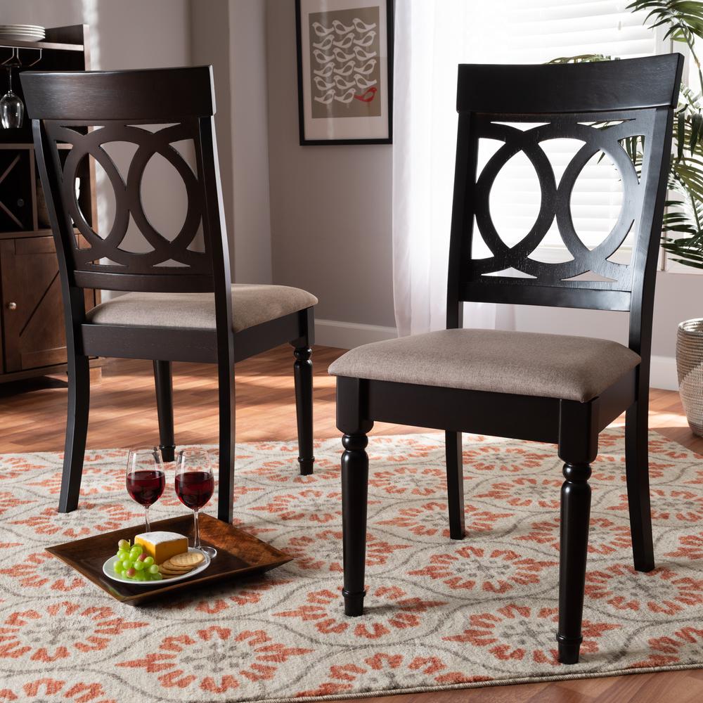 Espresso Brown Finished Wood 2-Piece Dining Chair Set Set. Picture 14