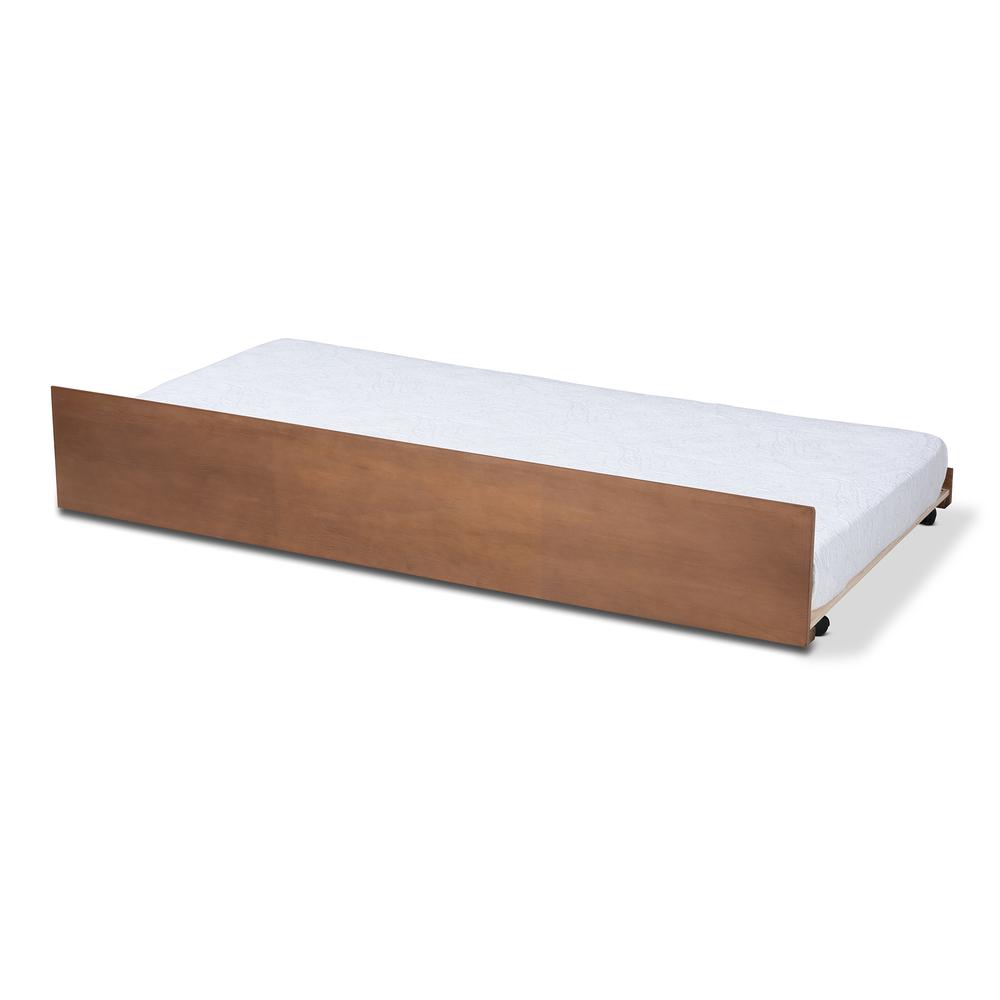 Baxton Studio Toveli Modern and Contemporary Ash Walnut Finished Twin Size Trundle Bed. Picture 9