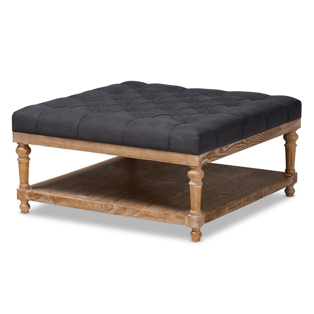 Greywashed Wood Cocktail Ottoman. Picture 8