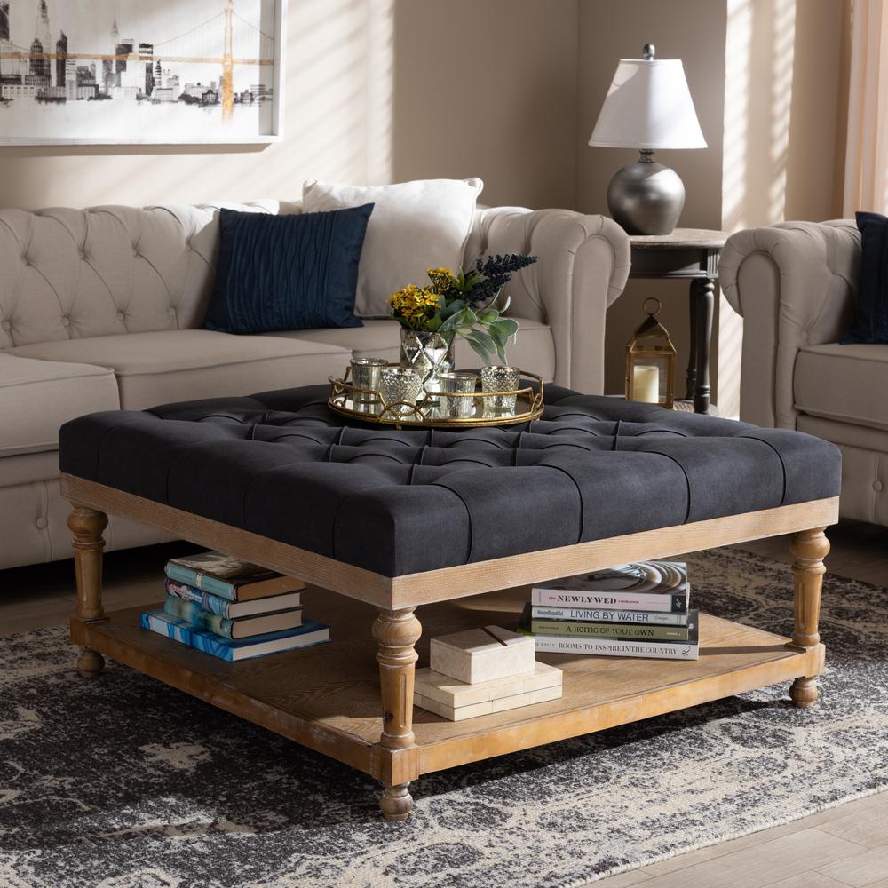Greywashed Wood Cocktail Ottoman. Picture 12