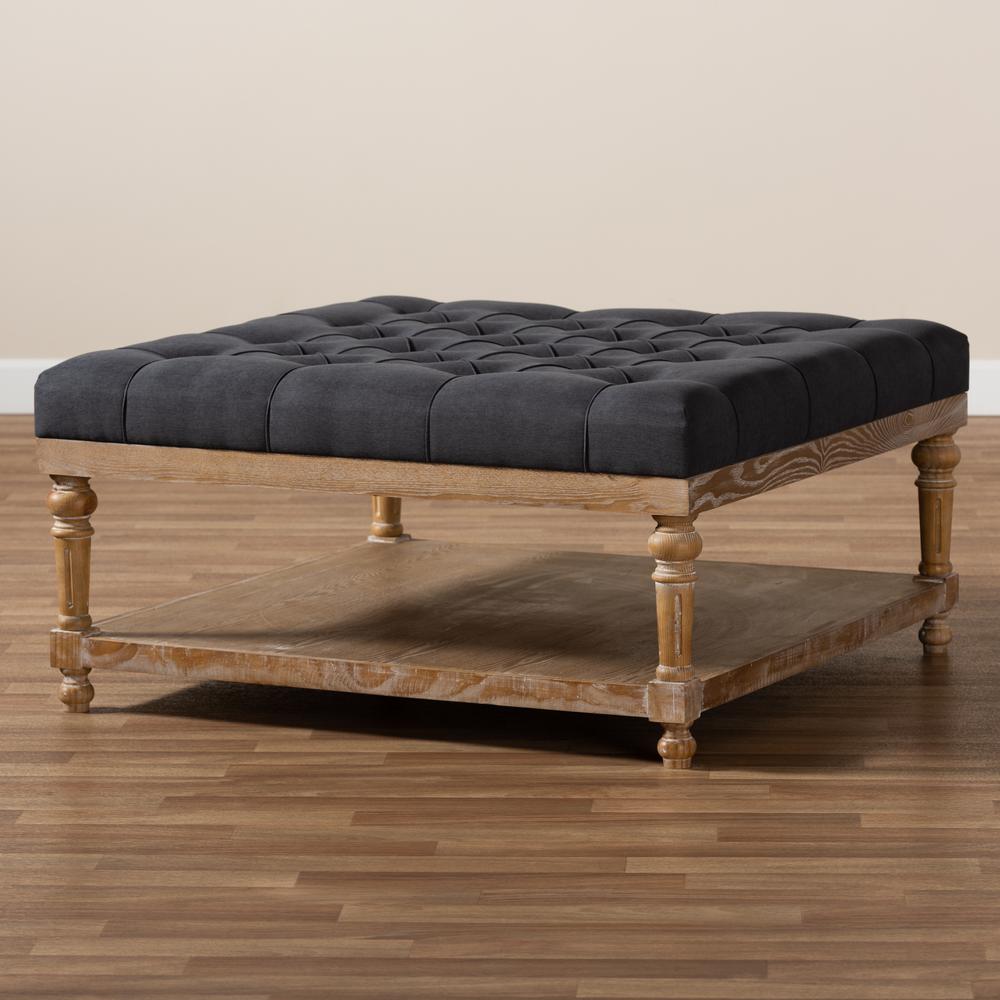 Greywashed Wood Cocktail Ottoman. Picture 13