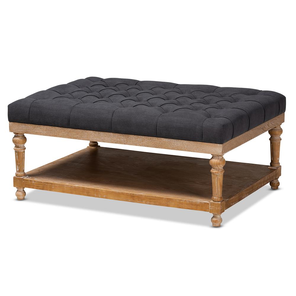 Greywashed Wood Cocktail Ottoman. Picture 9