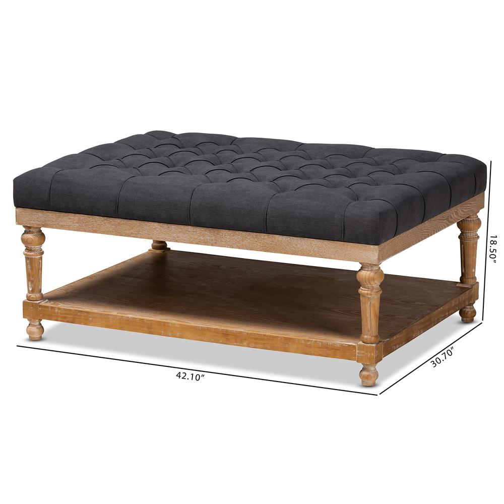 Greywashed Wood Cocktail Ottoman. Picture 16
