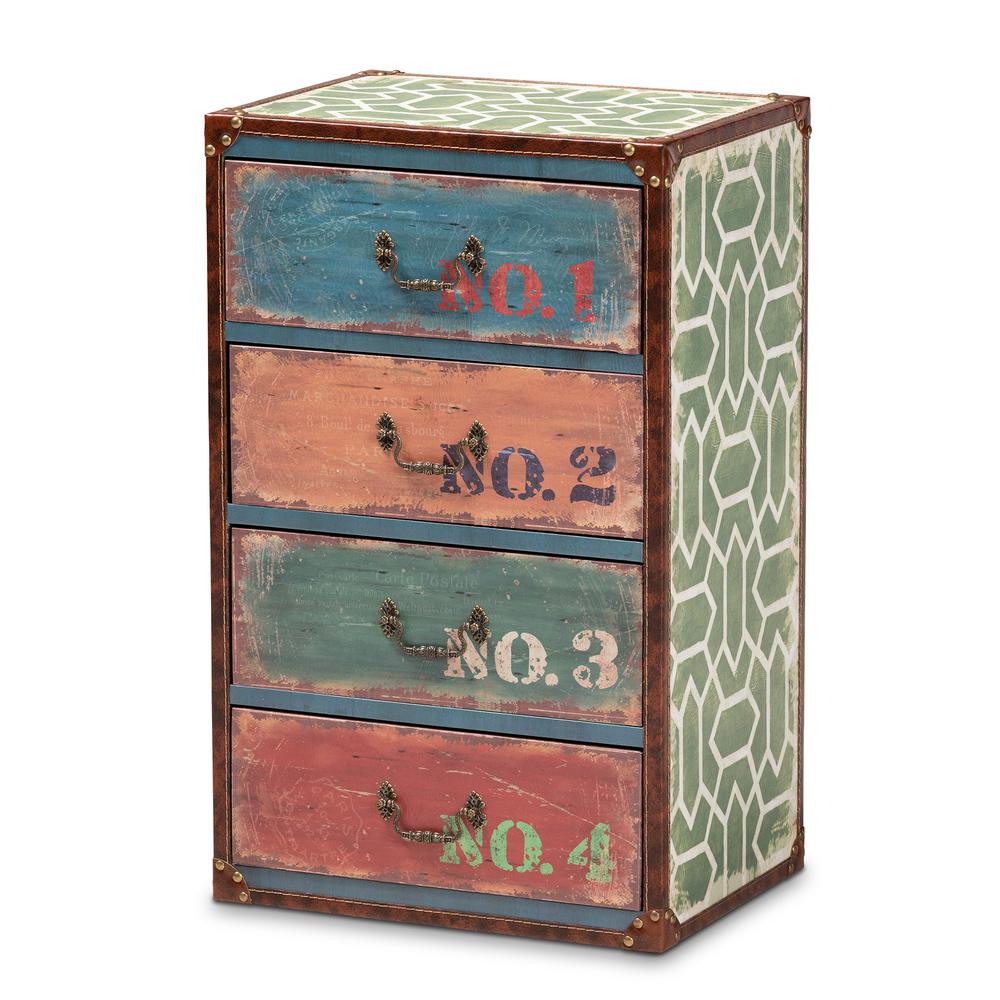 Inspired Multicolor Finished Wood 4-Drawer Accent Storage Cabinet. Picture 1
