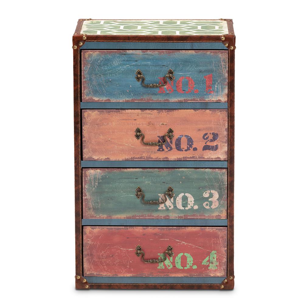 Inspired Multicolor Finished Wood 4-Drawer Accent Storage Cabinet. Picture 2