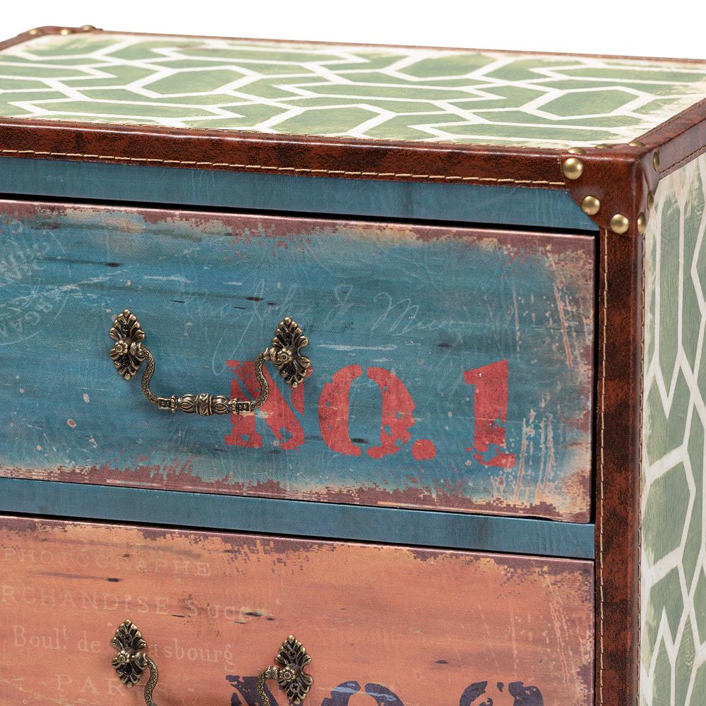 Inspired Multicolor Finished Wood 4-Drawer Accent Storage Cabinet. Picture 5