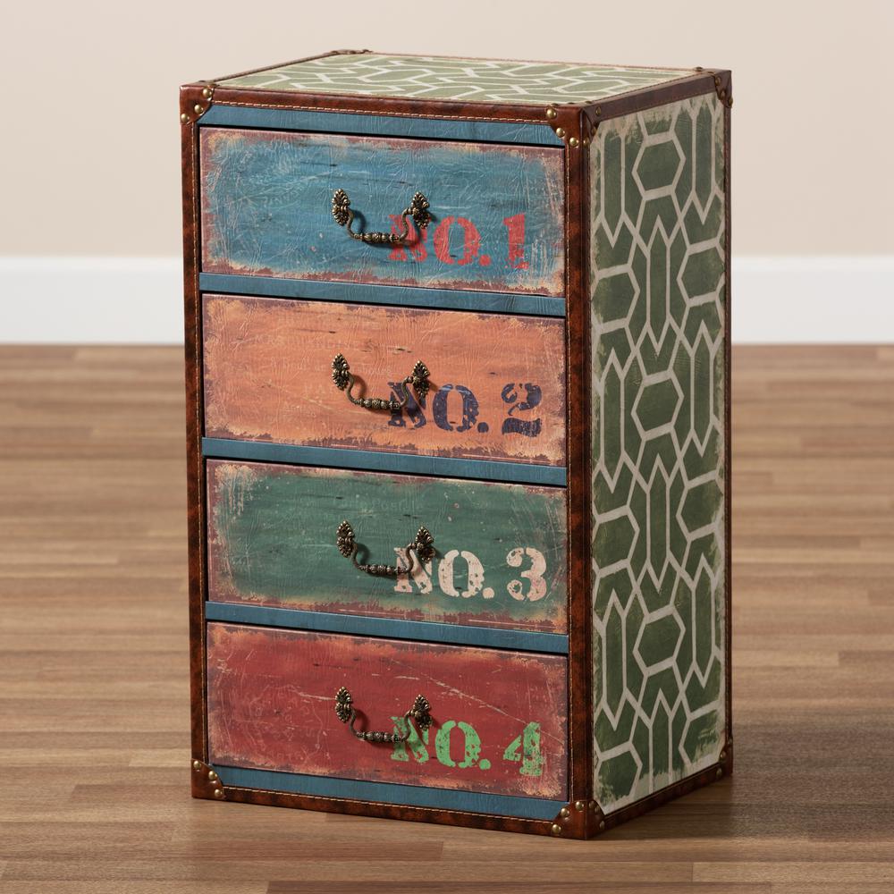 Inspired Multicolor Finished Wood 4-Drawer Accent Storage Cabinet. Picture 8