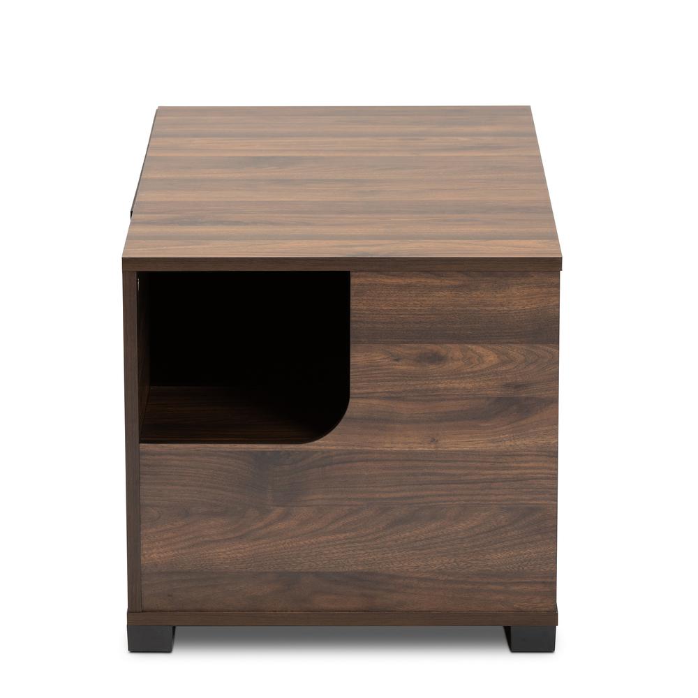Walnut Brown Finished 2-Door Cat Litter Box Cover House. Picture 14