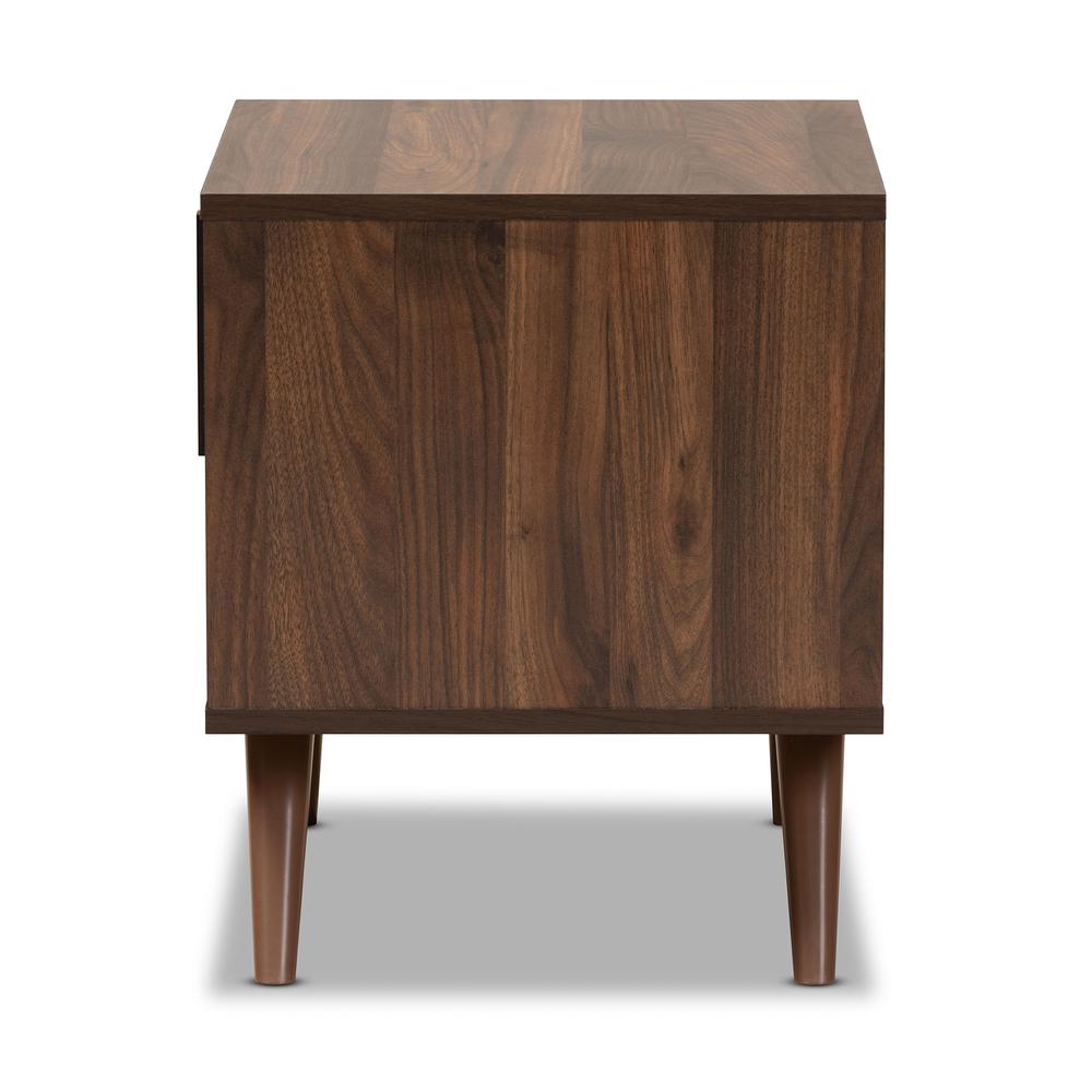 Two-Tone Grey and Walnut Finished Wood 1-Drawer Nightstand. Picture 13