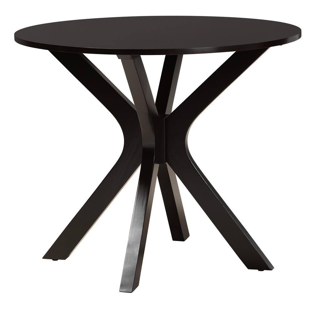 Karel Modern Beige Fabric and Espresso Brown Finished Wood 5-Piece Dining Set. Picture 13