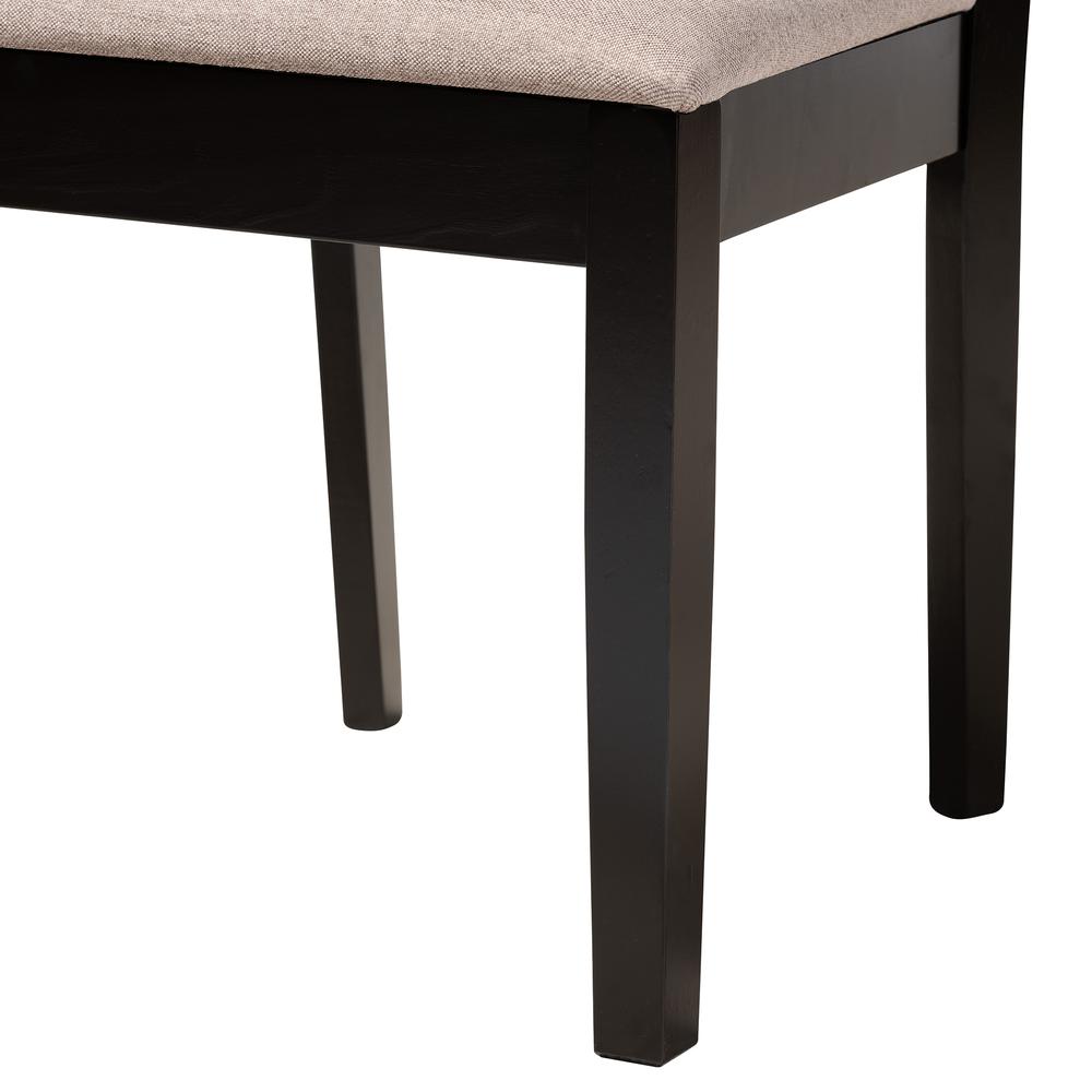Karel Modern Beige Fabric and Espresso Brown Finished Wood 5-Piece Dining Set. Picture 16